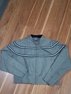 Biker Zip-Front Jacket with Striped Detail